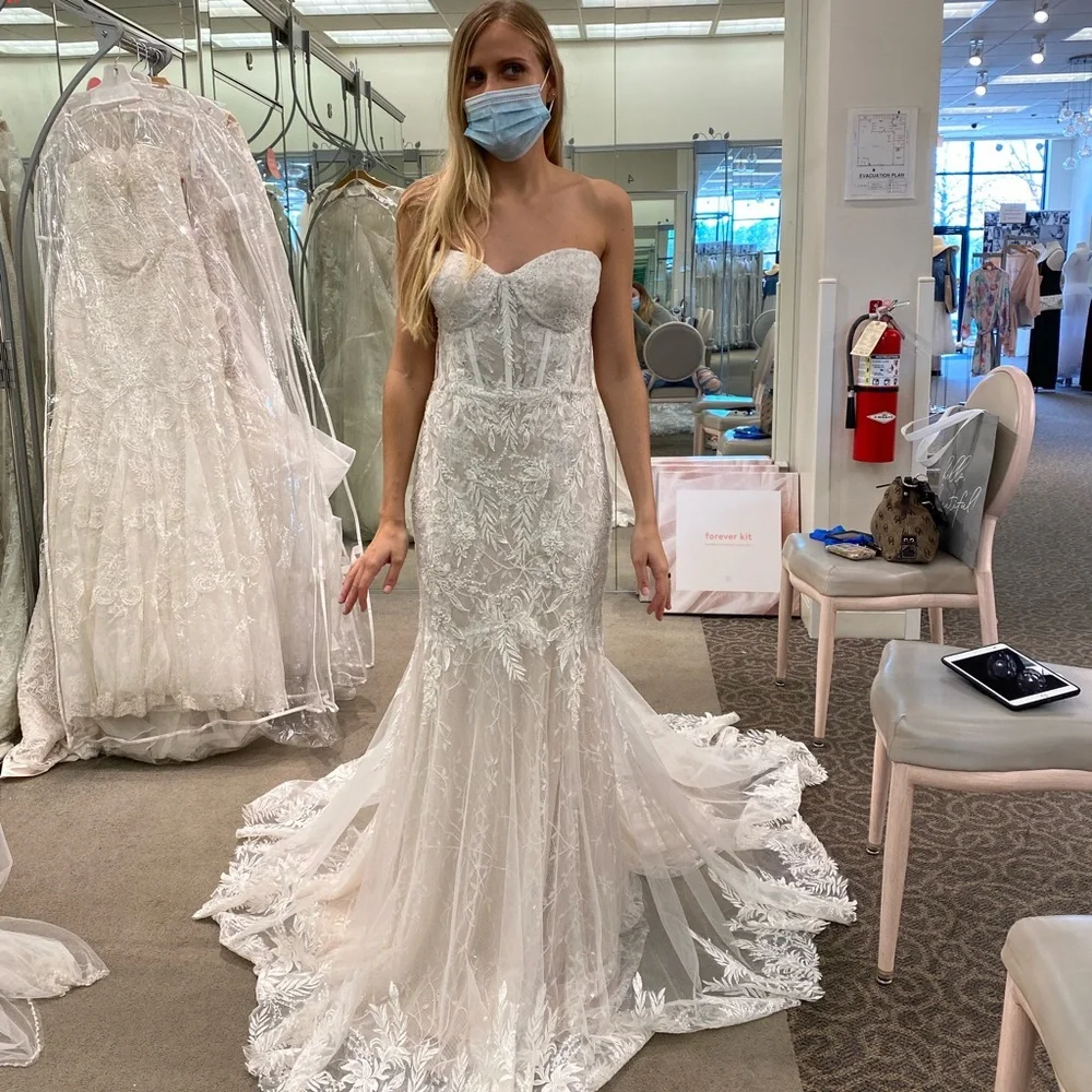 - Brand New- Davids Bridal dress never worn! - Picture 1 of 3